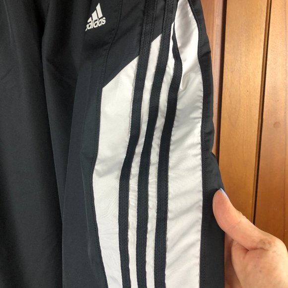 adidas 3 Logo Stripe Comfy Wind Pants with Mesh Lining Outdoor Gym - Picture 4 of 13